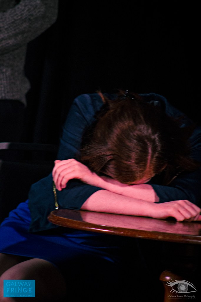 Actor with head on table