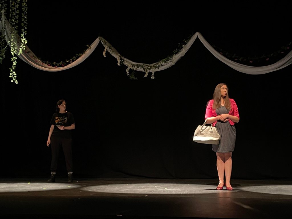 Two actors performing irish queer theatre